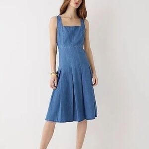 J.Crew Pleated Chambray Dress, Size 4